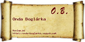Onda Boglárka névjegykártya